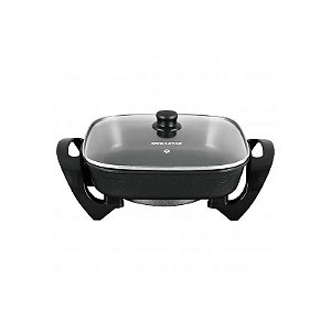 Panela Elétrica Megastar BA14N com 1200W/Antiadernente/220V - Preto