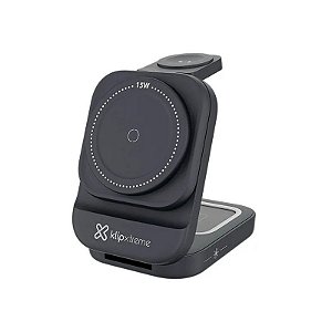 Carregador sem fio Klip KDC-150 Powerdesk 3 em 1 - Preto