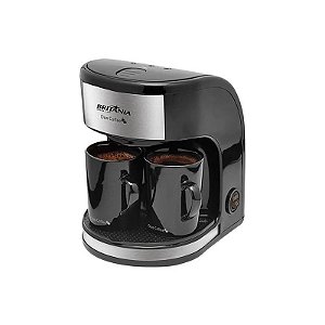Cafeteira Elétrica Britania Duo Coffee com 2 Xícaras/450W/220V - Preto/Prata
