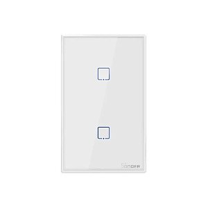 Interruptor de Parede Inteligente Smart Sonoff T2US2C Wi-Fi 2 Botões Bivolt Branco