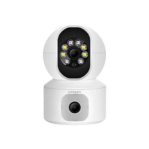 Câmera IP Satélite A-CAM001 2 Lentes HD 2 MP/Wi-Fi/Microsd/360° - Branco