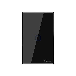 Interruptor de Parede Inteligente Sonoff T3US1C Wi-Fi/1 Botão/Bivolt - Preto