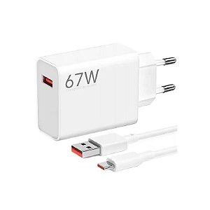 Carregador Xiaomi Fonte de Alimentação Combo 67W USB-A BHR9465EU com Cabo - Branco
