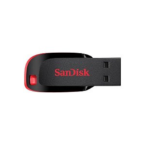 Pendrive Sandisk Cruzer Blade SDCZ50-128G-B35 de 128GB USB - Preto/Vermelho