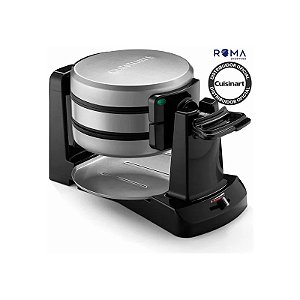 Chapeira Waffer Belga Duplo Cuisinart WAF-F40NAS Virar Giratório 1400W Inoxidável 110V