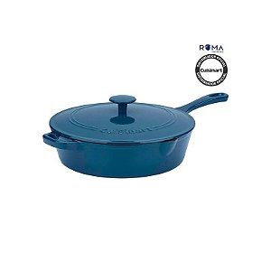 Frigideira Cuisinart Ferro Fundido Esmaltado 4L 25CM Indução Azul - CI45-30BGP1
