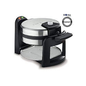 Ferro de Waffle Belga Cuisinart WAF-F30NAS 4 Fatias Redondo Giratório 1000W Inoxidável 110V
