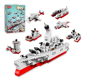 Blocos De Montar Navio 6 Em 1 Com 1000 Peças
