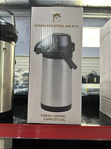 Garrafa Termica Para Terere Aço Inox Com Alavanca - 5L