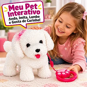 Cachorro Pet Interativo Realista Som Imita Canta Late Anda