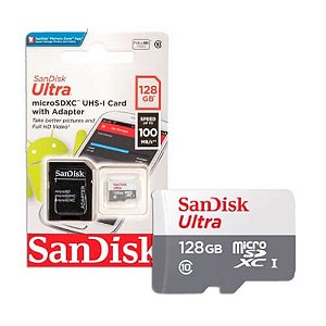 Cartão de Memória Classe 10 Ultra Micro SD 128GB - SanDisk
