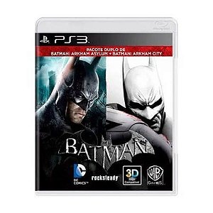 Jogo Batman Arkham Asylum + Batman Arkham City PS3 Mídia Física Original (Seminovo)