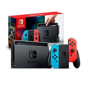 Nintendo Switch OLED 64GB - Azul e vermelho neon