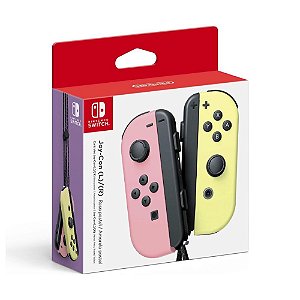 Controle Nintendo Joy-con Rosa e Amarelo Pastel Switch