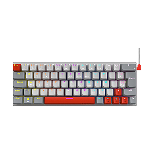 Teclado Gamer Mecânico RGB KuromoriI 60% White Ghost - Pcyes