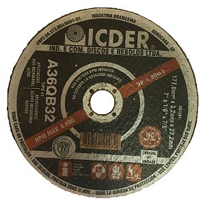 Disco de corte para material ferroso 7” A36 ICDER