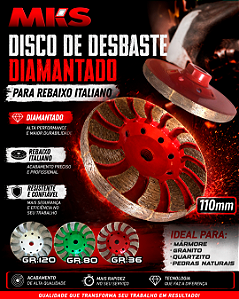 Disco de Desbaste Diamantado para Rebaixo Italiano 110 mm