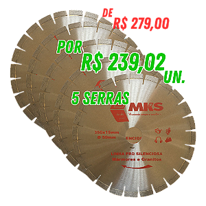 (5 UNIDADES) Serra silenciosa linha PRÓ Ø 350 mm MKS