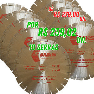 (10 UNIDADES) Serra silenciosa linha PRÓ Ø 350 mm MKS