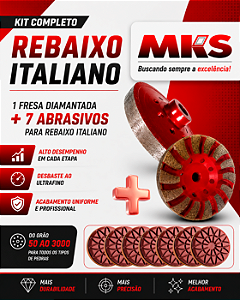 Kit 7 abrasivos e 1 disco de desbaste para Rebaixo italiano