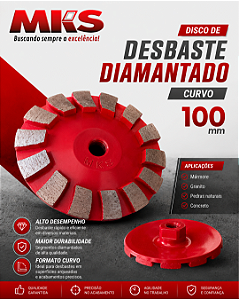 Disco de desbaste diamantado curvo 100 mm MKS