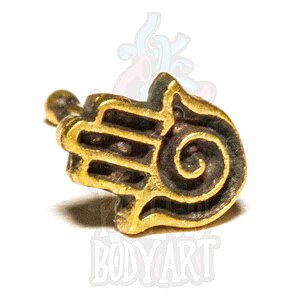 Piercing Nariz Indiano Dourado Bronze Hamsa