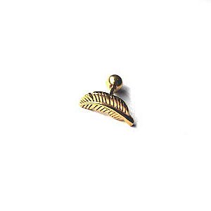 Piercing Orelha Folha Dourado