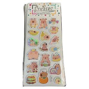 Cartela de Adesivo Puff de Capivara