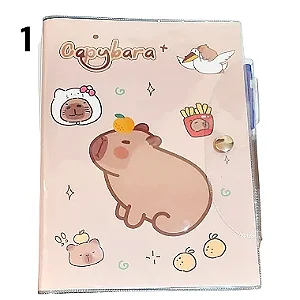 Caderneta Capa Plástica com Caneta - Capivara