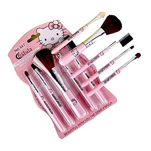 Kit 5 Pincéis de Maquiagem Hello Kitty