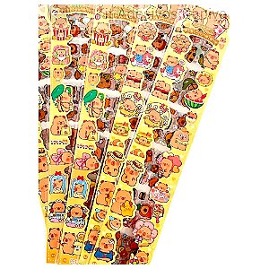 Cartela com 450 Adesivos Capivara