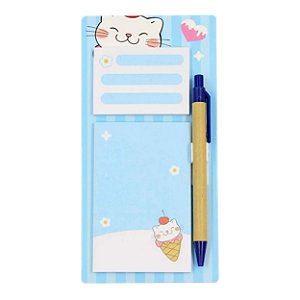Bloco de Anotação Gatinho com Caneta