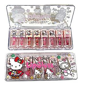 Mini Lip Gloss Turma Hello Kitty Brilho Labial Infantil Colecionável Personagens Sanrio