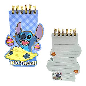 Bloco de Anotações Stitch com Folhas Decoradas