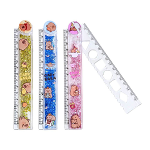 Régua Acrílica Capivara 30 cm Dobrável