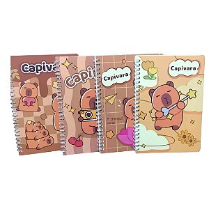 Caderno Capivara Weibo A5 Espiral 60 Folhas Papelaria Fofa