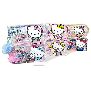 Necessaire Hello Kitty Transparente Estojo Organizador Multiuso PVC Sanrio com Zíper