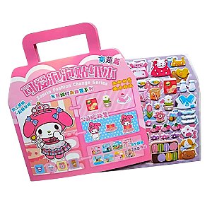 Cenário para Montar Hello Kitty com Adesivos Kit Criativo Infantil Sanrio