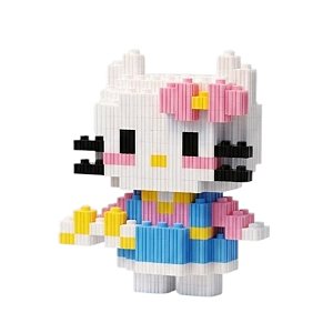 Bloco de Montar Qman Personagens Anime Hello Kitty Kuromi My Melody Pikachu Mini Blocks +400 Peças