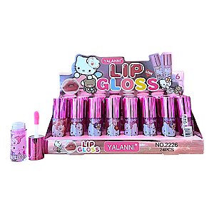 Lip Gloss Hello Kitty Yalanni Hidratante com Glitter Brilho Labial Infantil