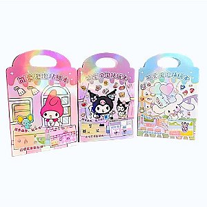 Cenário para Montar Sanrio com Adesivos Reutilizáveis My Melody Kuromi Cinnamoroll
