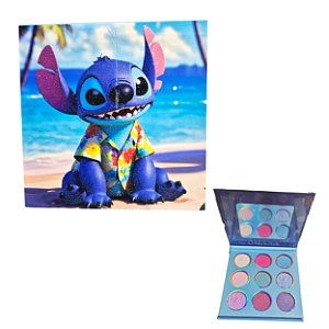 Paleta de Sombras Stitch 9 Cores Opaca e Cintilante Maquiagem Compacta