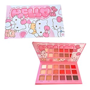 Paleta de Sombras Turma Hello Kitty 18 Cores Cintilante e Glitter