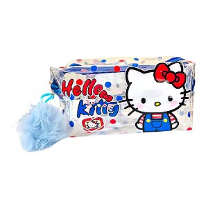 Necessaire Hello Kitty Transparente Estojo Organizador Multiuso PVC Sanrio com Zíper