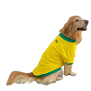 Camiseta Pet Seleção Brasileira – Roupa para Cachorro e Gato 100% Algodão