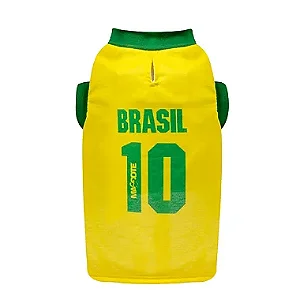 Camiseta Pet Brasil – Roupa para Cachorro e Gato com Abertura para Guia