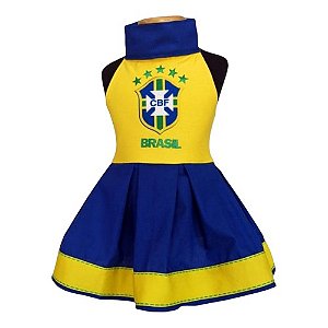Vestido Pet Seleção Brasileira – Roupa para Cachorro e Gato