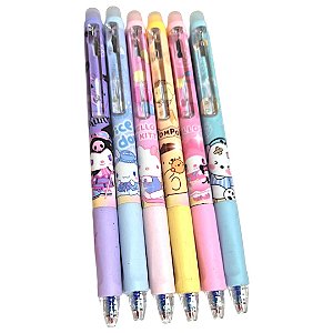Caneta Gel Apagável Turma da Hello Kitty 0,5 mm – Escrita Macia e Colecionável