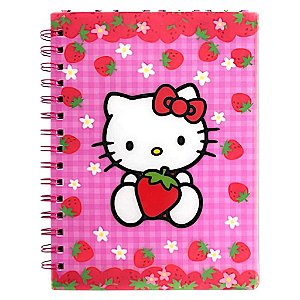 Caderno de Luxo A5 Hello Kitty 120 Folhas Decoradas com Divisórias