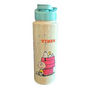Garrafa Plástica 750ml com Bico Dosador Turma Hello Kitty e Snoopy Kawaii